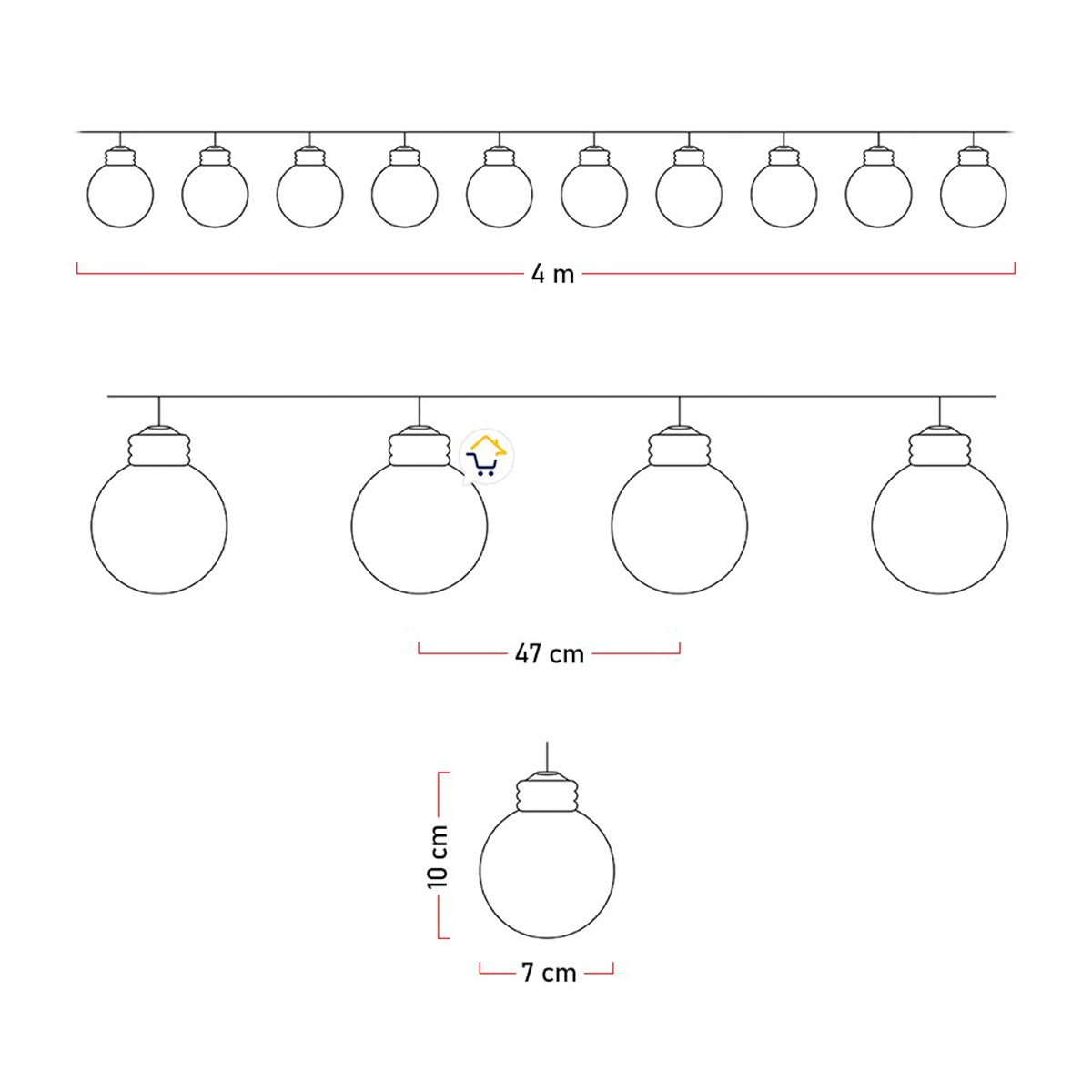 Luces Micro Led 3 M Burbuja X10 Bombillos Navidad JN34A