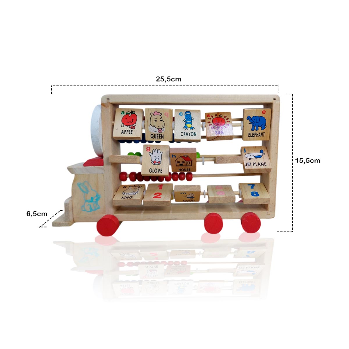 Camión Tablero Educativo Abaco Didáctico Madera Infantil E-1503065