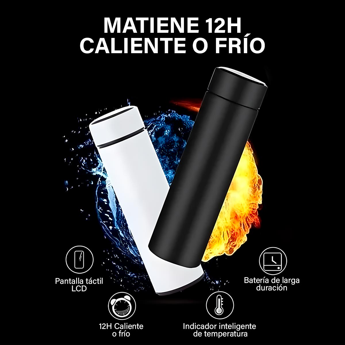 Termo Mug Con Indicador De Temperatura Acero Inoxidable 420ml TMIT01