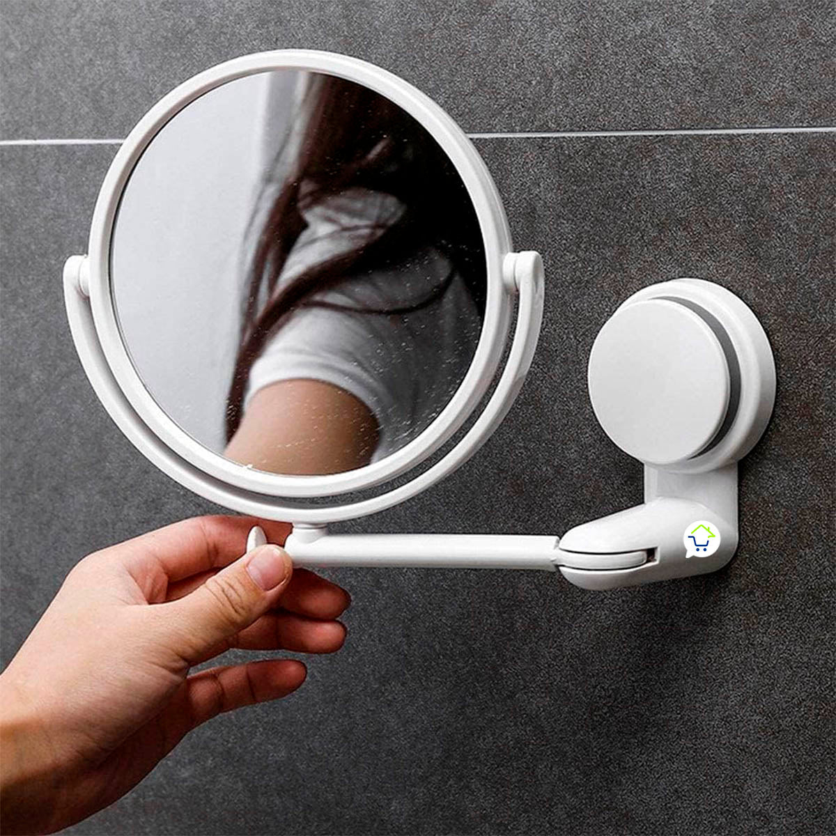 Espejo de Baño Retráctil Circular Tocador Extensible Plegable CENC-032