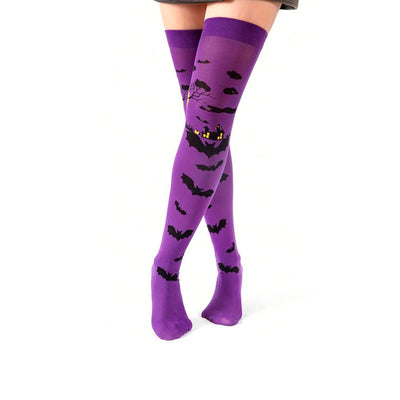 Medias Altas Halloween X3 Bucaneras Estampadas para Disfraz y Fiesta KL-A34