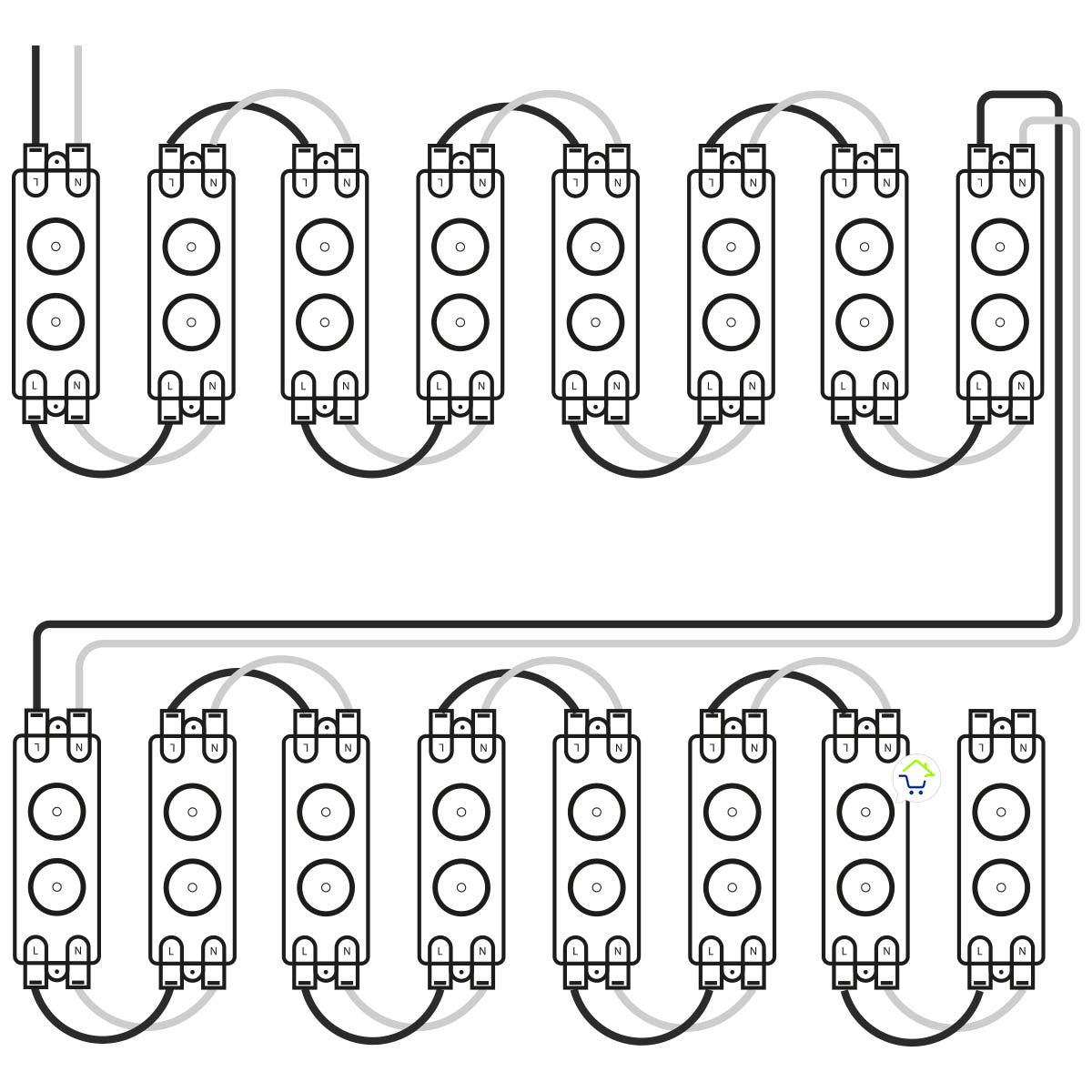 Módulo 2 LED Lupa Iluminación Letreros MDLED2