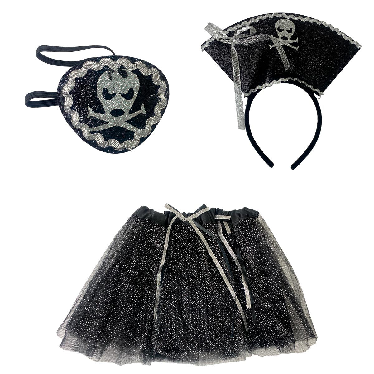 Disfraz Pirata Negro Infantil Tutú Diadema Halloween OF-1506