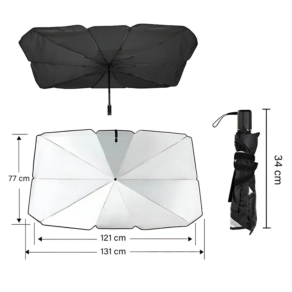 Sombrilla Parasol Plegable Protección Solar Parabrisas CQ001