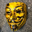 Máscara Anonymous V Venganza Hacker Vendetta Dorada Halloween Disfraz AND-01