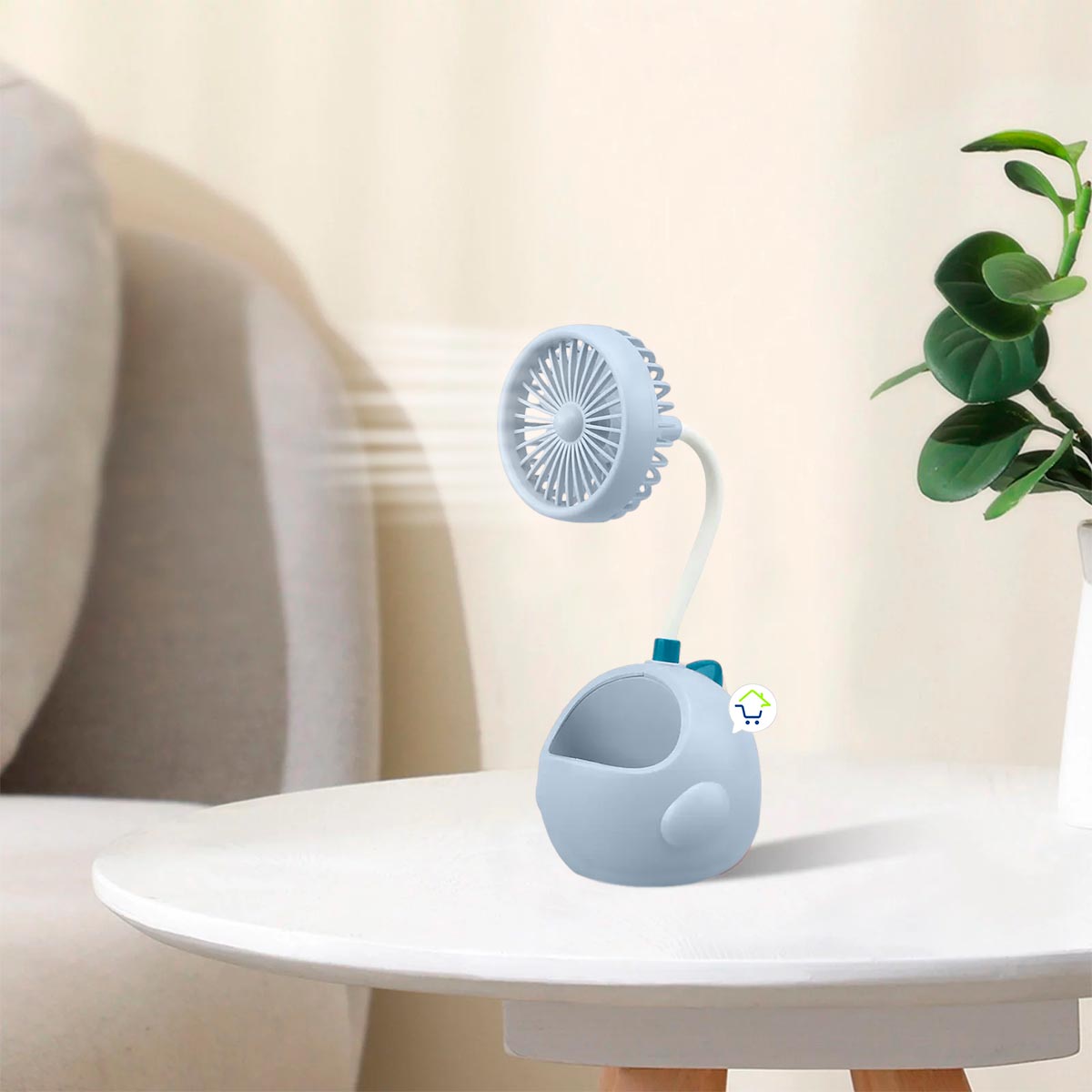 Mini Ventilador Flexible Portalápices Soporte Celular Dinosaurio 275A