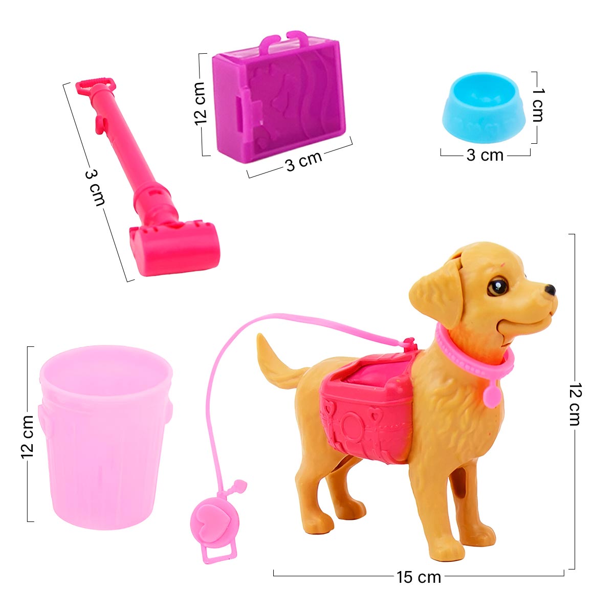 Muñeca Tipo Barbie Con Mascota Perro Accesorios Niñas Juguete HB009