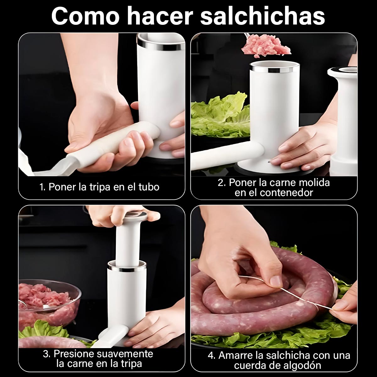 Embutidor Manual de Salchichas y Albóndigas 2 en 1 VK-858