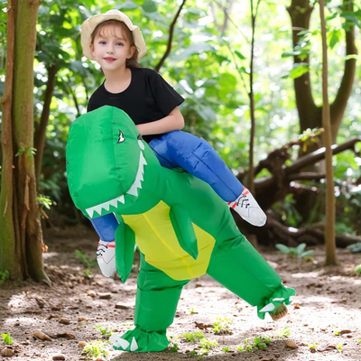 Disfraz De Dinosaurio Verde Inflable Montable Infantil Halloween MA-90