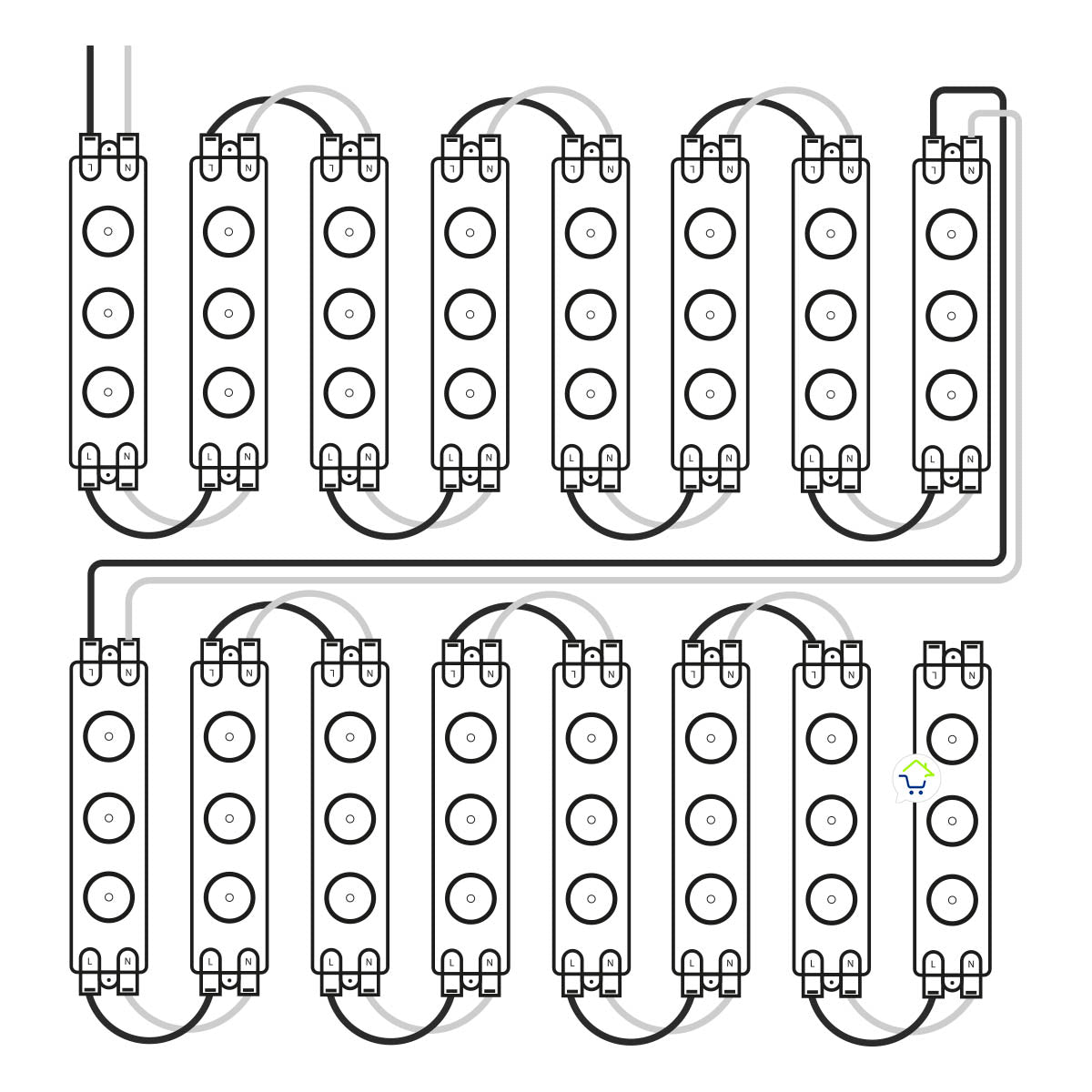 Módulo 3 LED Corrugado Iluminación Letreros MDLED3