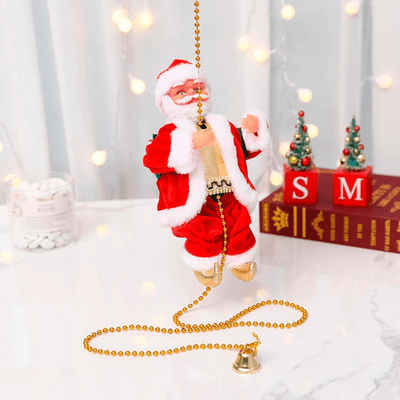 Papá Noel Escalador Cuerda Sube y Baja Musical Adorno Navideño L-16
