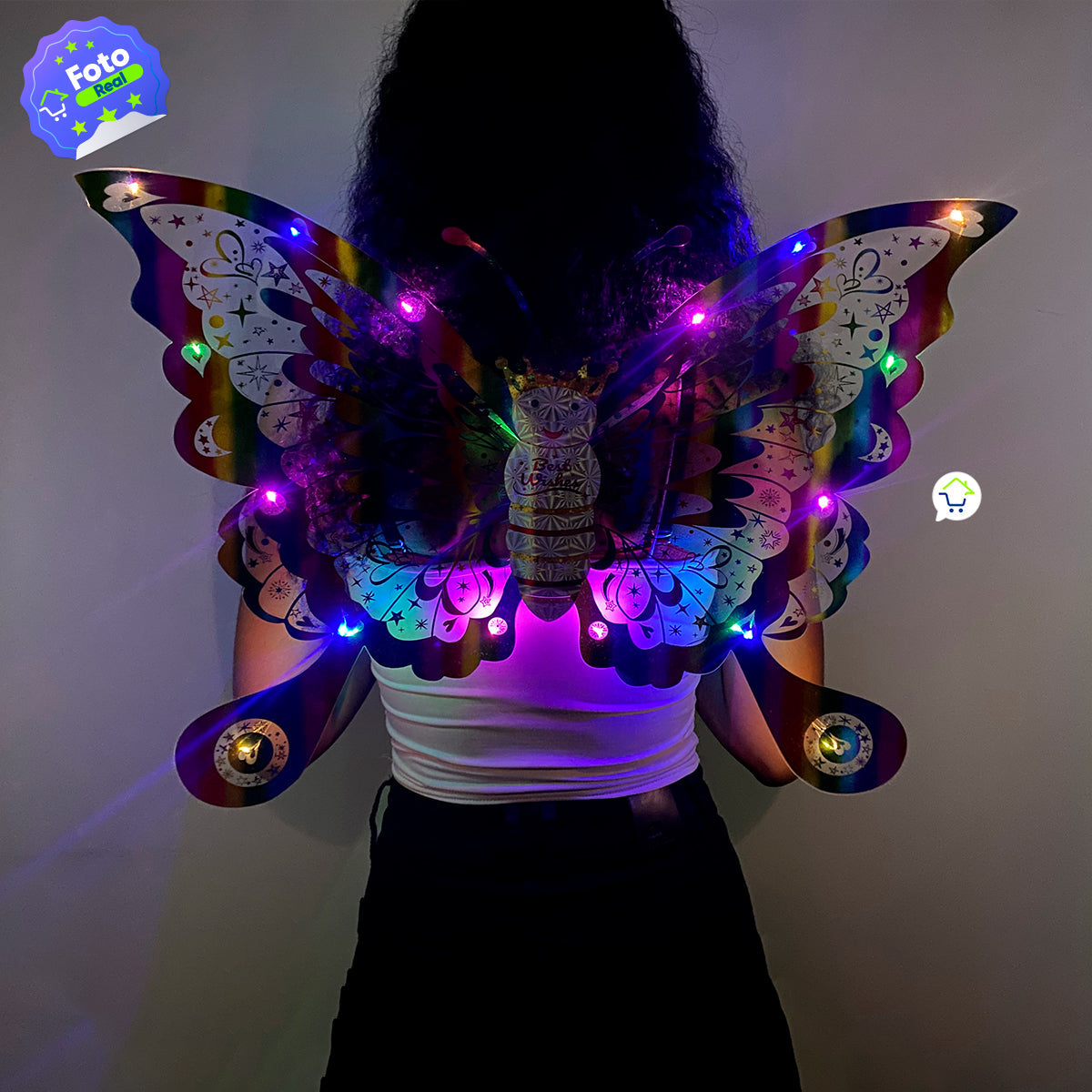 Disfraz Mariposa Alas LED Diadema Varita Halloween OF-691