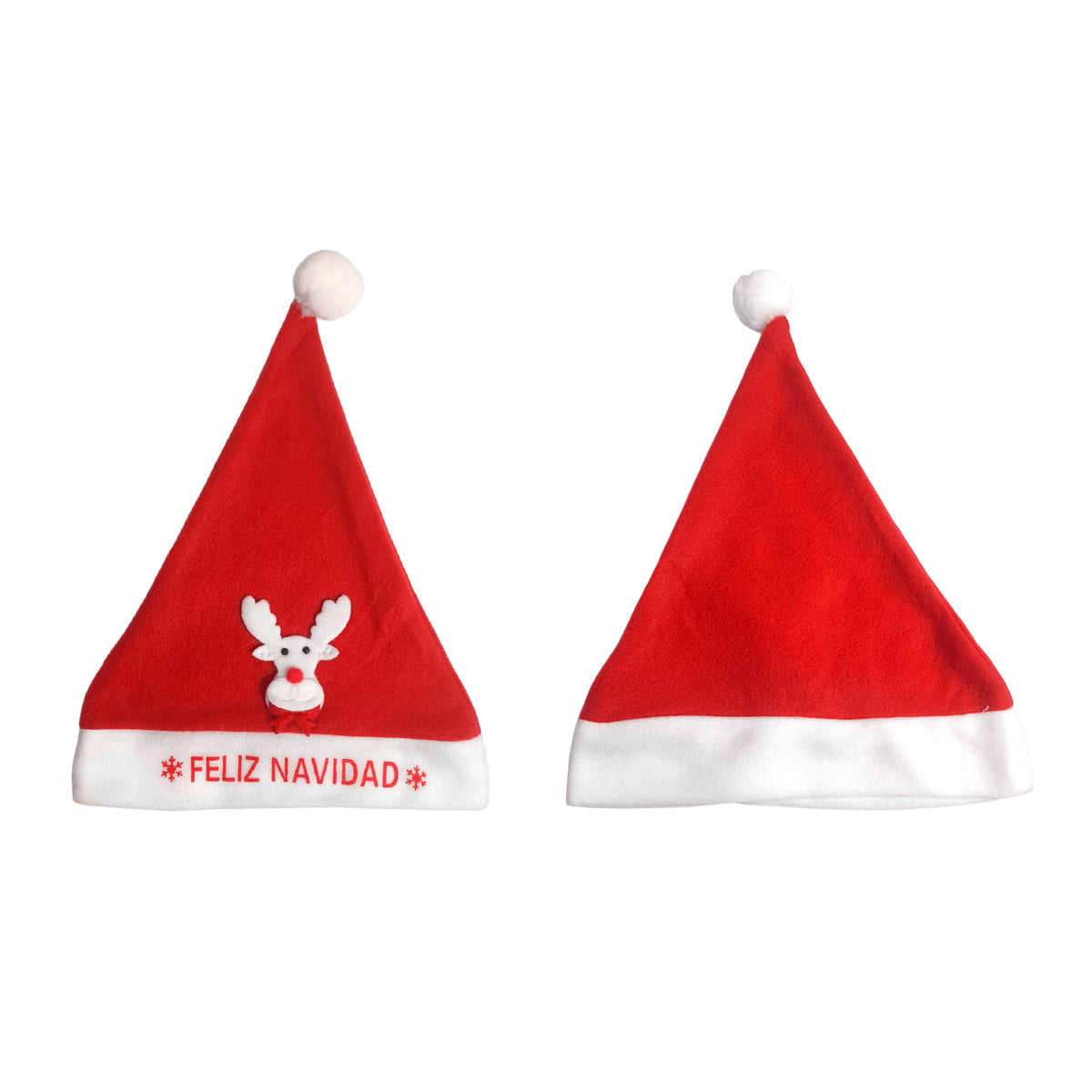 Gorro Navideño Feliz Navidad con Aplique 3D para Adultos Reno Papá Noel GNRP01
