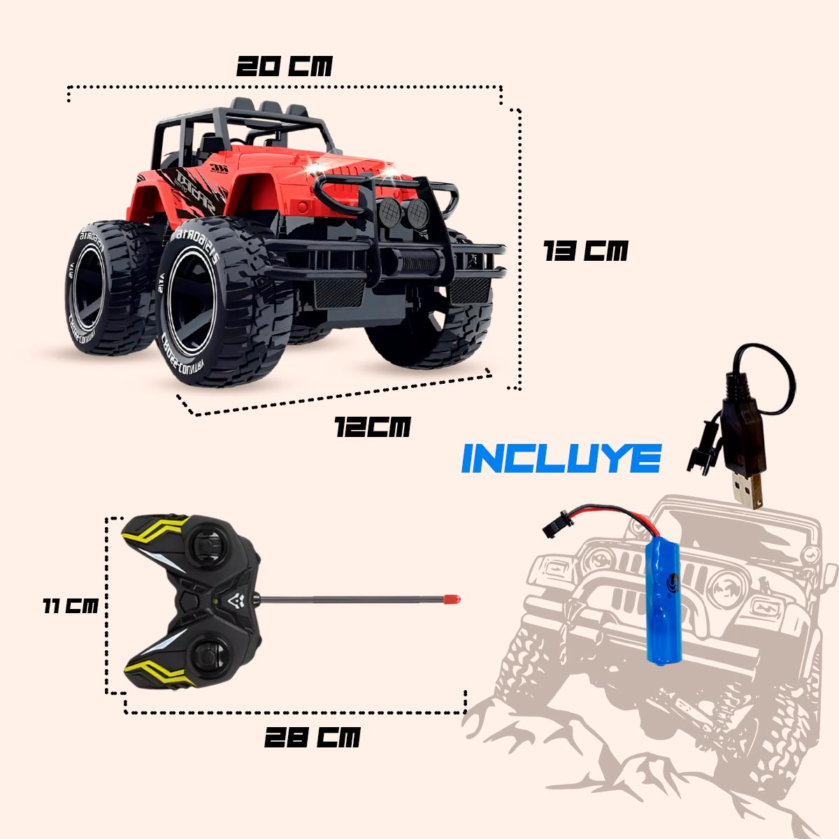 Carro Control Remoto Todoterreno 4x4 Veloz 20-11DA