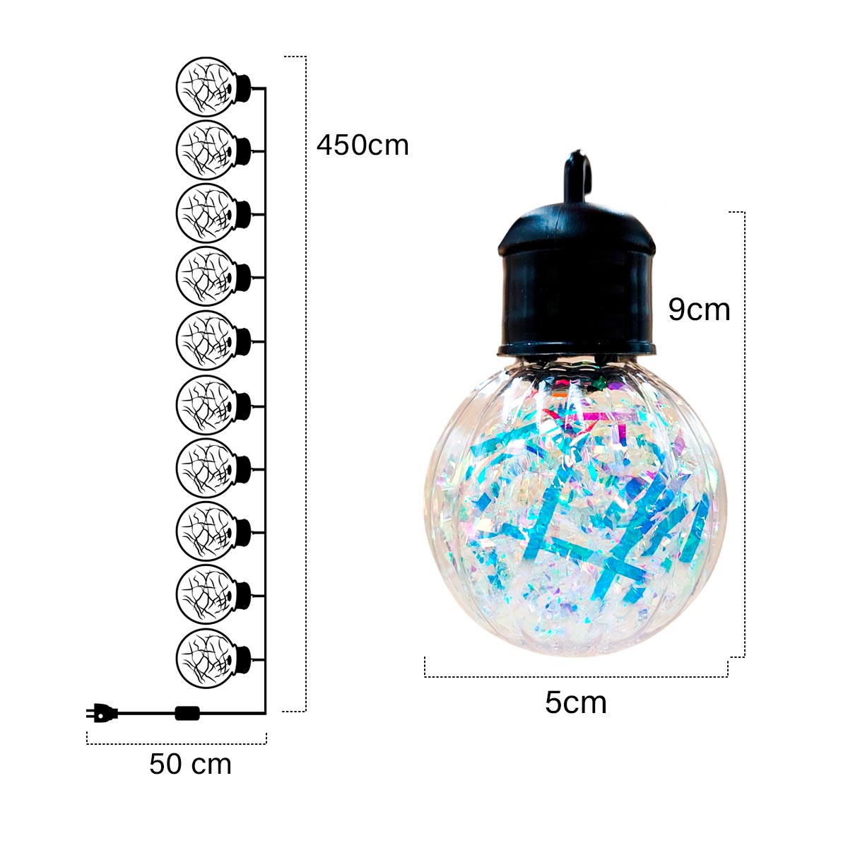 Extensión Bombillos Esfera X10 Luces Navidad 1600/01