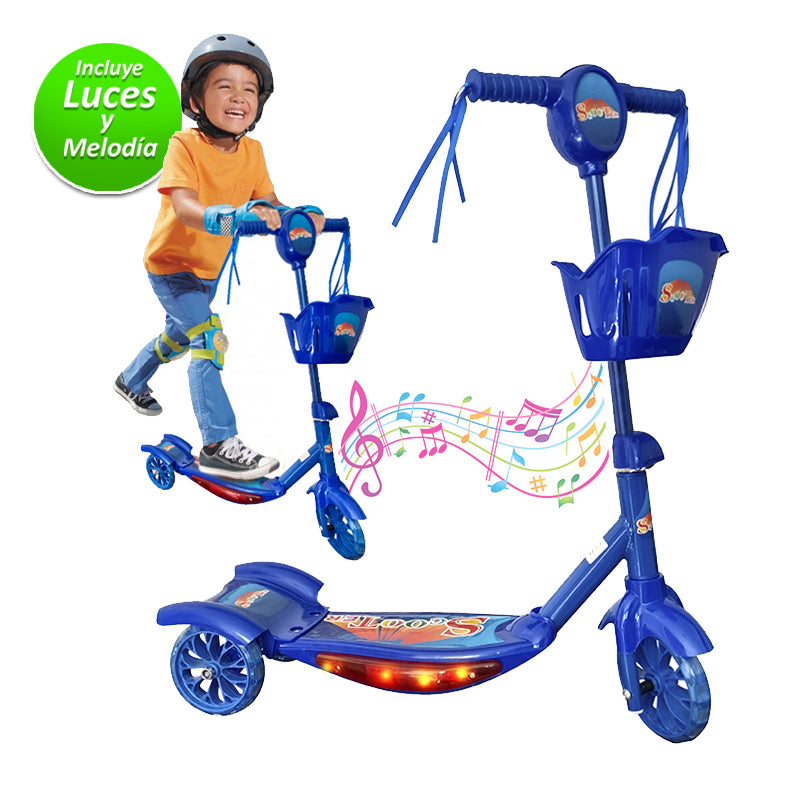Patineta Scooter Canasta Monopatín Con Luces Y Sonidos MP01-JJL