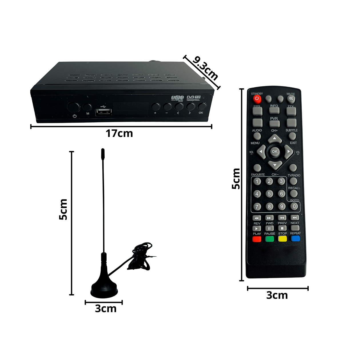 Decodificador TDT DVB-T2 Full HD 1080p Receptor TV Digital Terrestre VP-TDT