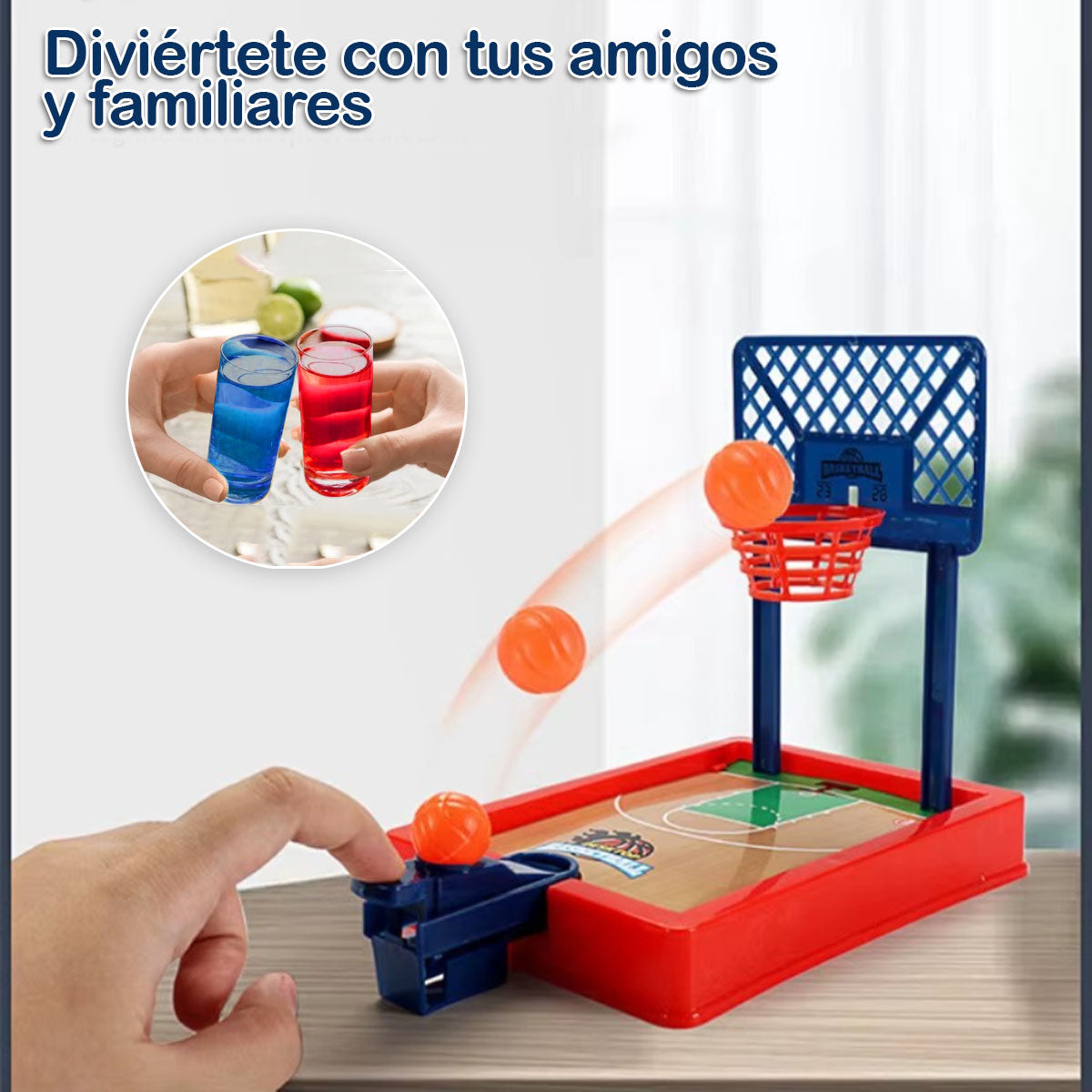 Combo Juego De Mesa Mini Baloncesto Copas Tequileras x6 Shots BWL-0420NZ