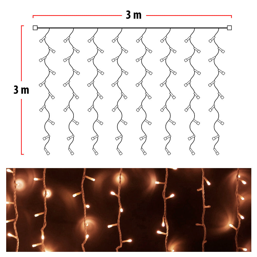 Luces Cascada 3X3 Metros 320 LED Navidad Interior Exterior Azul RF 3X3-320L