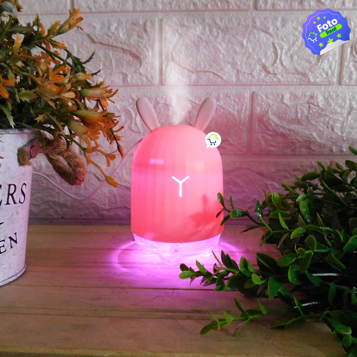 Humidificador Aromatizador Lámpara LED Conejo Difusor Aroma H001