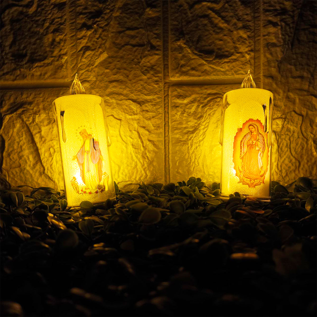 Velas LED Religiosas X3 Decorativas 10cm Luz Cálida Hogar Altar SLT2657