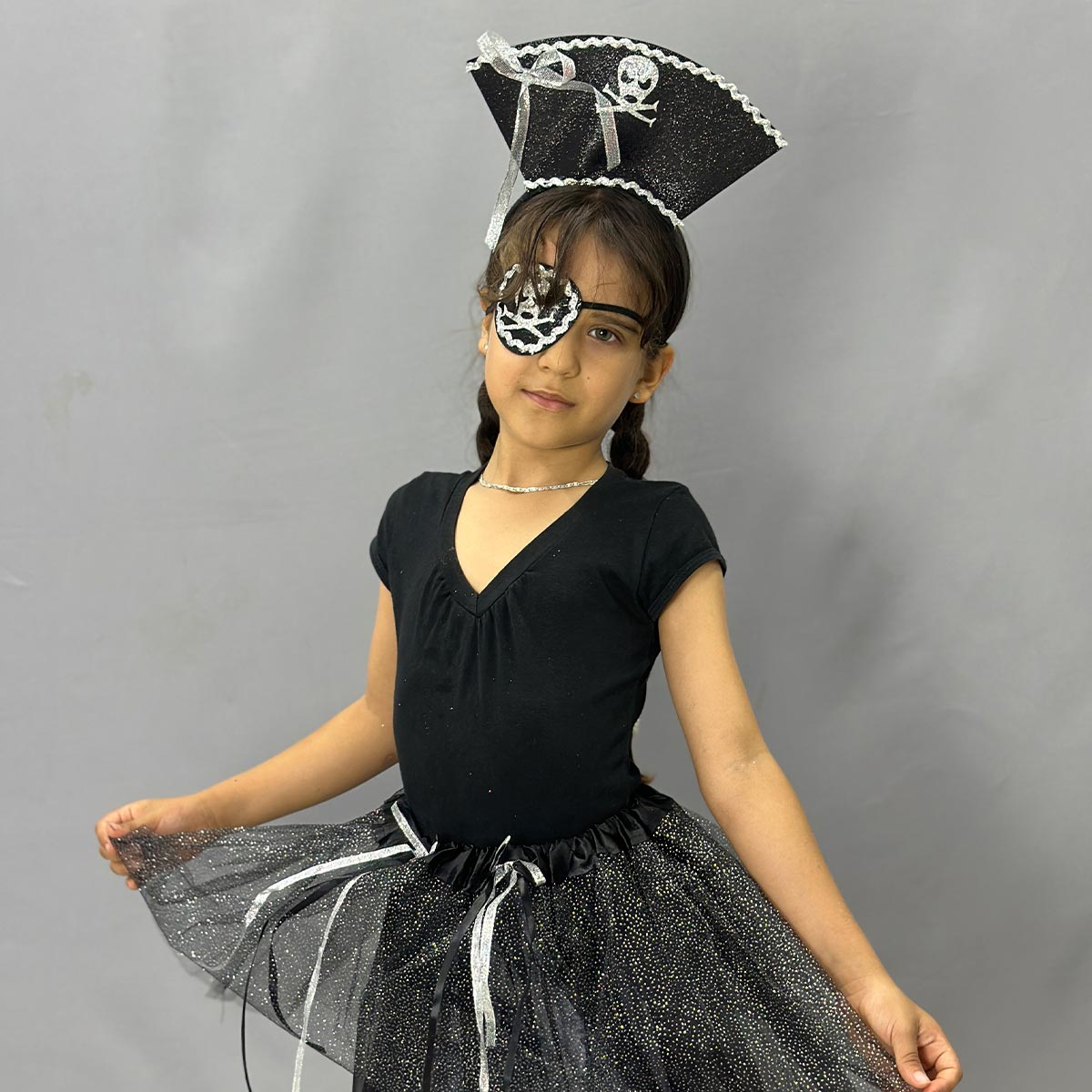 Disfraz Pirata Negro Infantil Tutú Diadema Halloween OF-1506