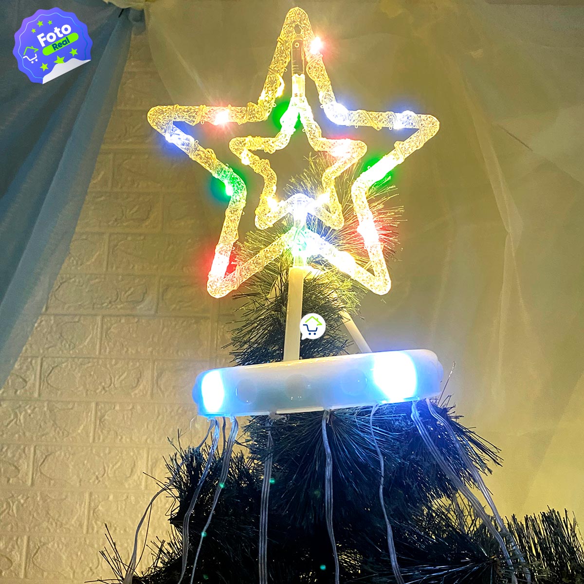 Estrella Para Árbol Efecto Cascada 2.1 M 400 LEDS Decoración Navidad 1580A