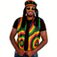 Sombrero Reggae con Rastas Negras Gorro Tejido Unisex Carnaval Halloween MA-110