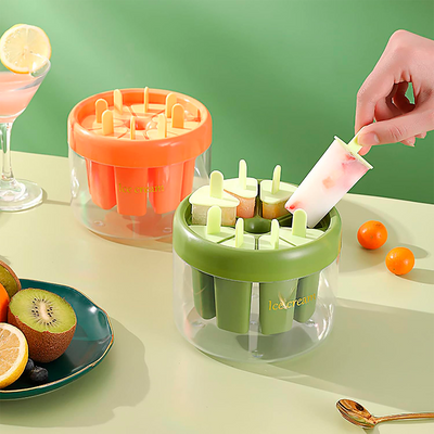 Molde para Helados Reutilizable 8 Puestos Yogurt y Paletas Caseras ICM-AL