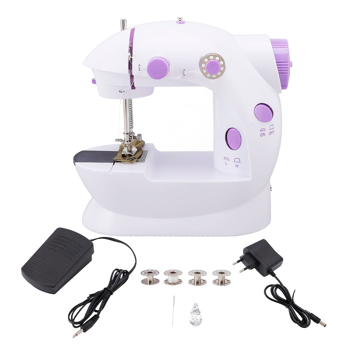 Mini Máquina de Coser Portátil Eléctrica con Pedal Doble Velocidad SM-202A