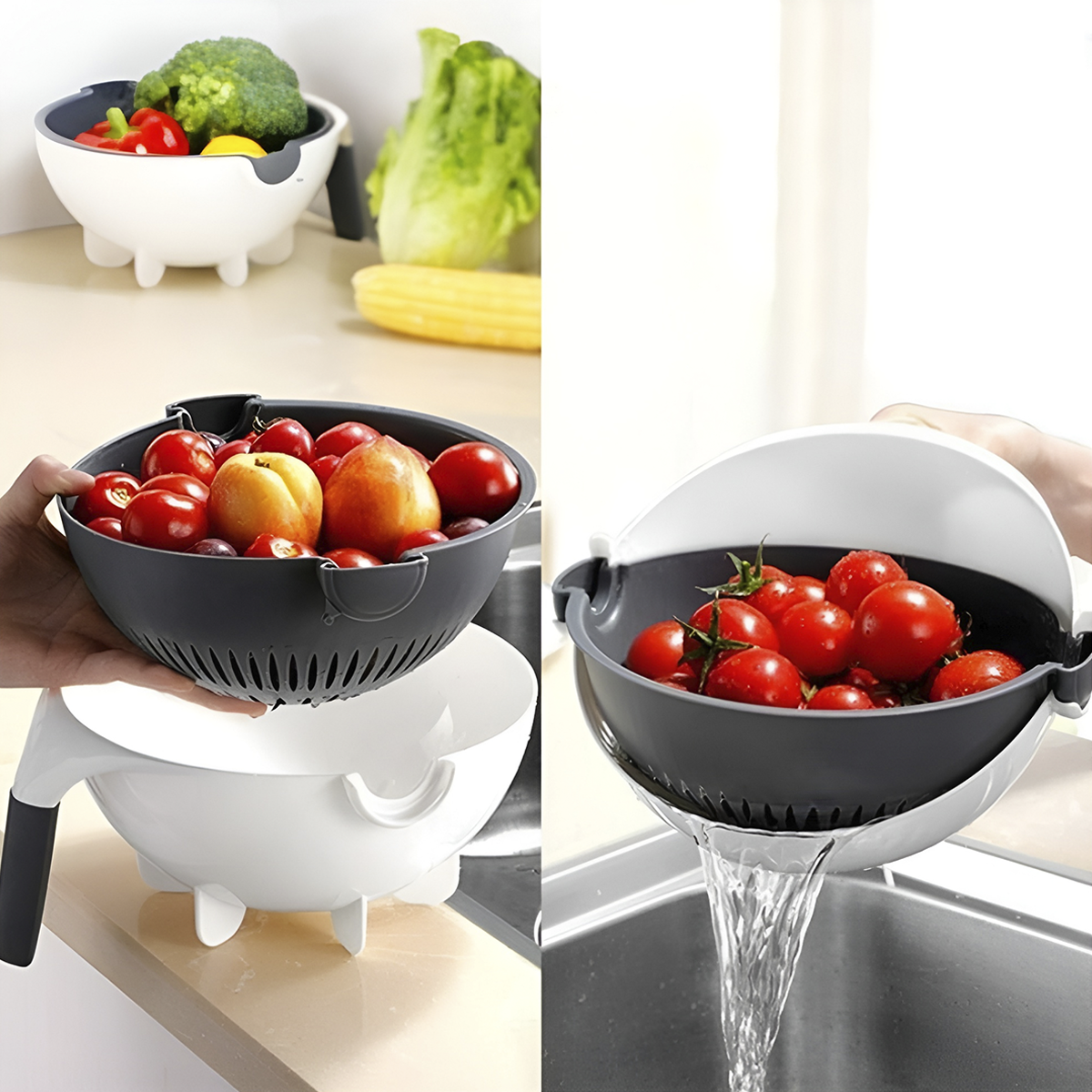 Rallador y Picador de Verduras 9 en 1 Escurridor Multifuncional RPC024