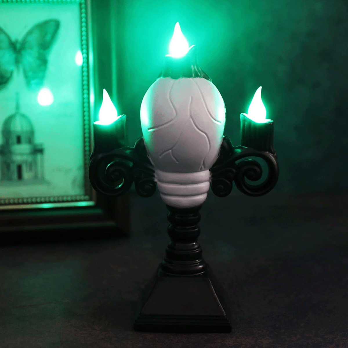 Candelabro Vela LED Calavera Halloween Decoración Terror AX936-7