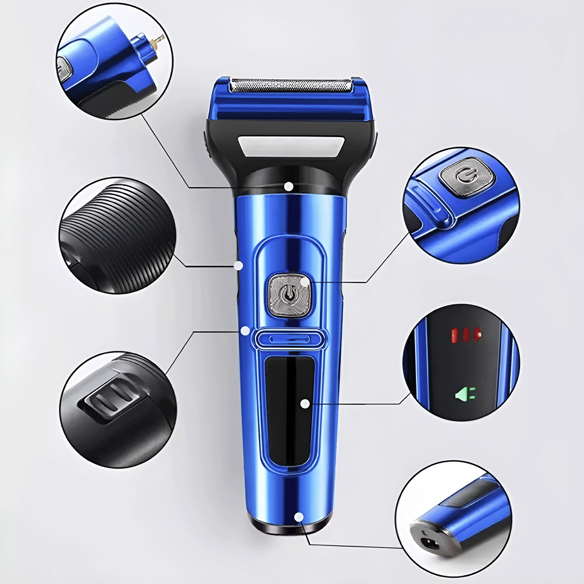 Rasuradora 3 en 1 Trimmer Afeitadora Recargable para Barba Nariz y Patillas GM-6617