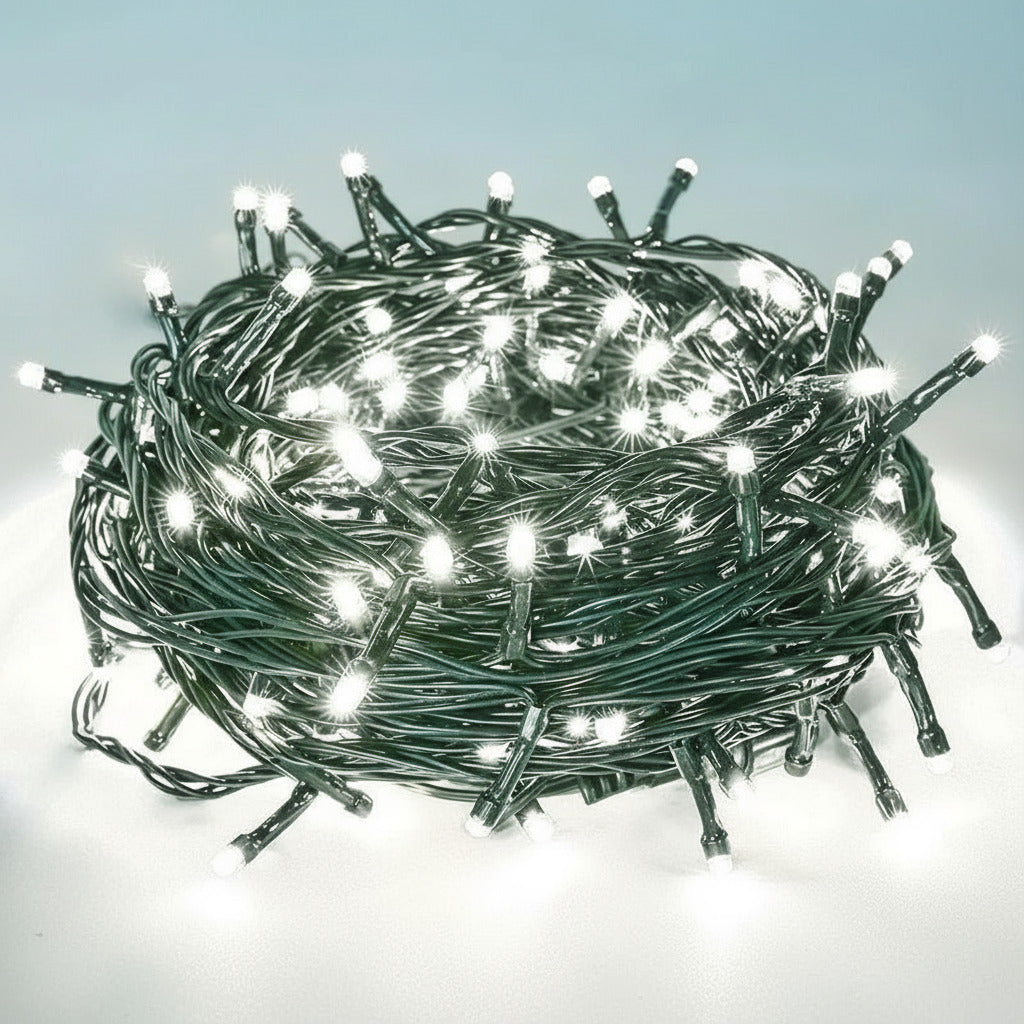 Extensión Lineal Luces LED 18 Metros 288 LED Navideñas Cable Verde 1460