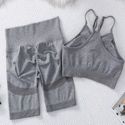 Conjunto Deportivo Mujer Short + Crop Top Push Up Gym Yoga Casual CDL02