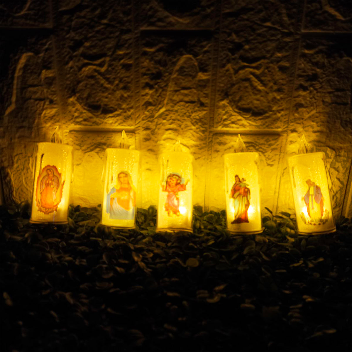 Velas LED Religiosas X3 Decorativas 10cm Luz Cálida Hogar Altar SLT2657