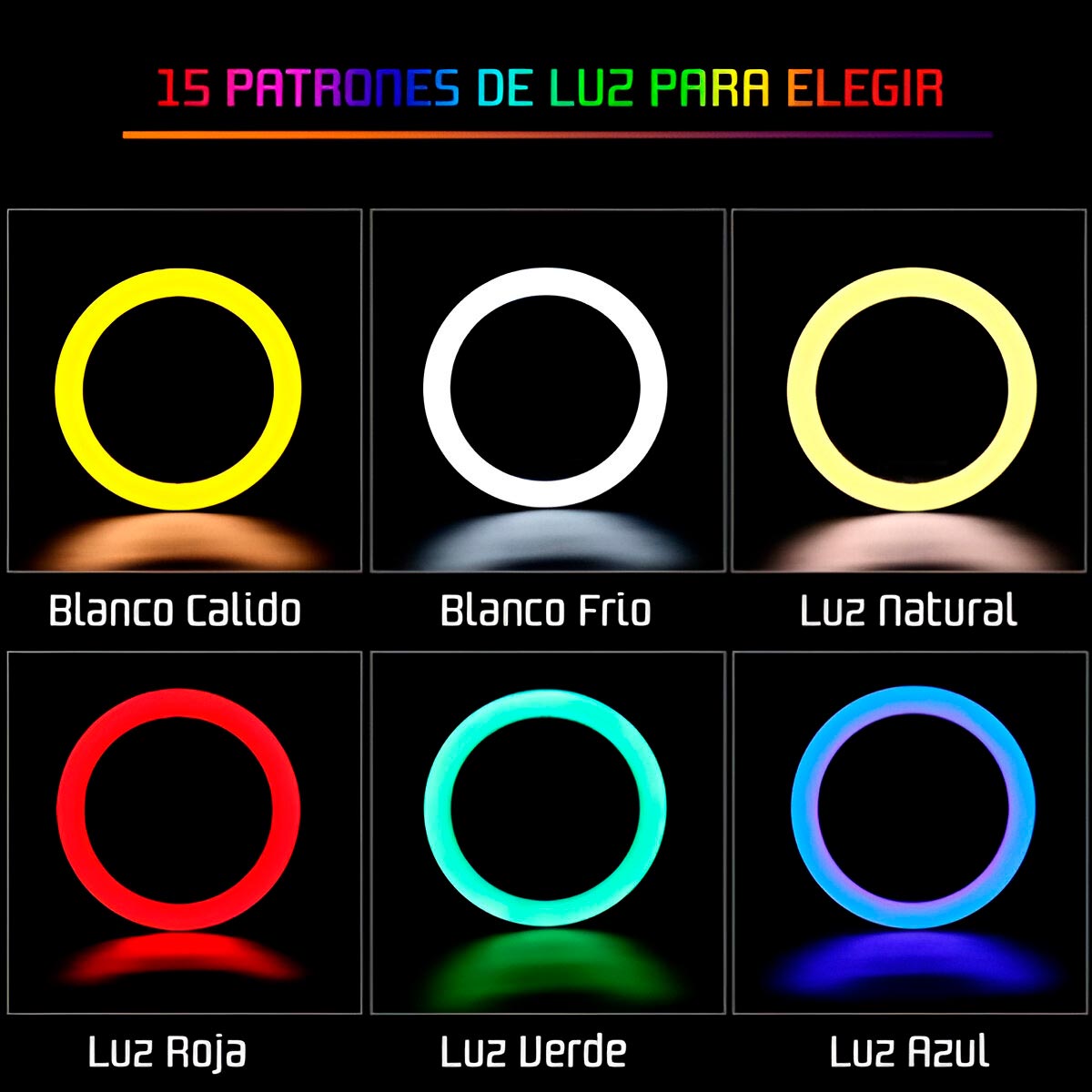 Aro De Luz 30cm Efectos RGB Flash LJJ-30