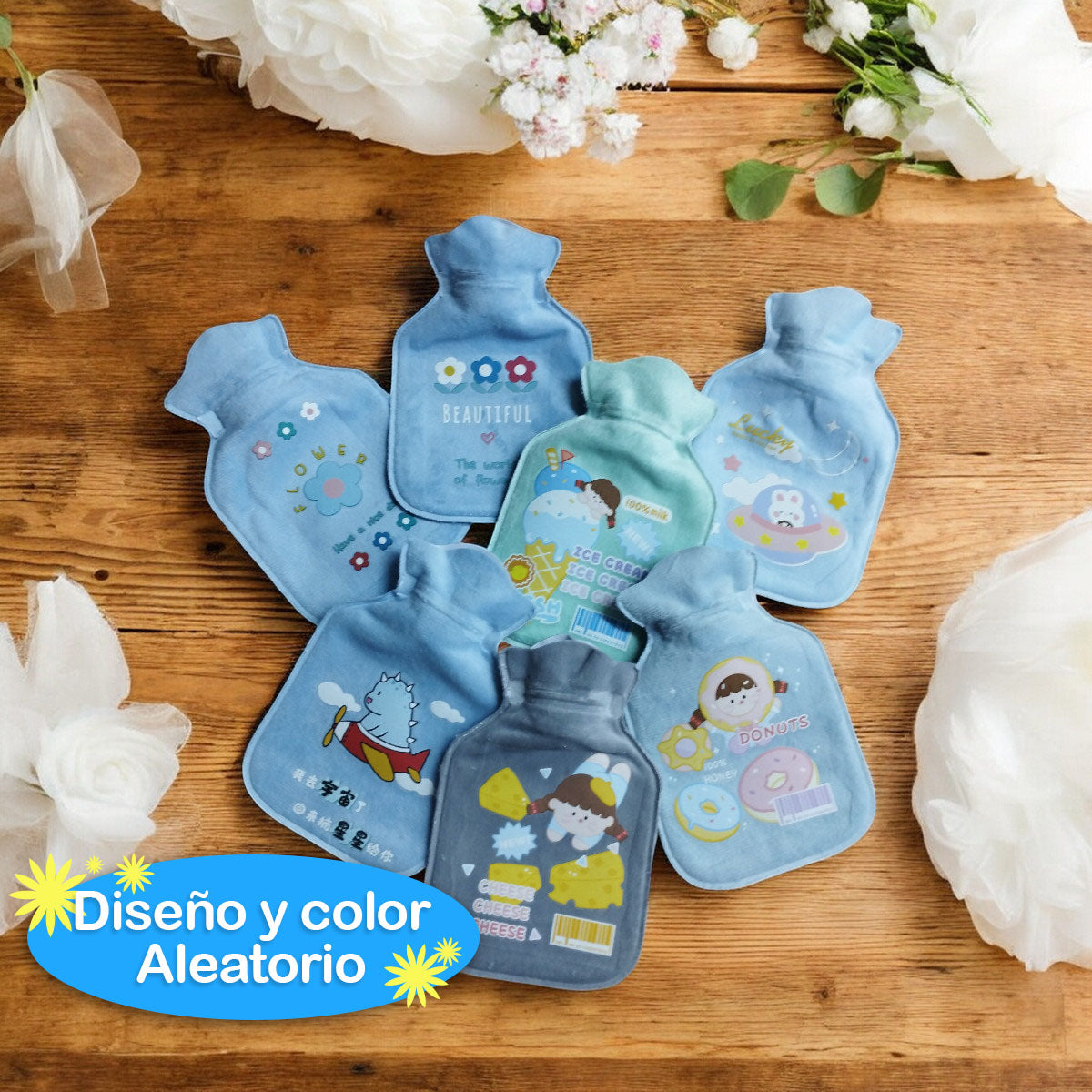 Bolsa Térmica Peluche X2 Cólicos Agua Caliente Fría Relajante Portátil FA8-059X2