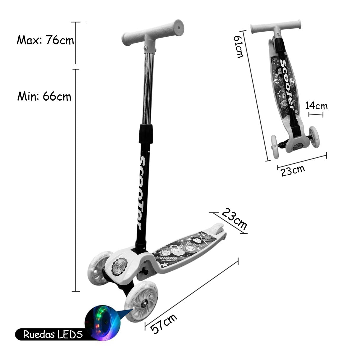 Monopatín Scooter Juguete Patineta Infantil MG-55