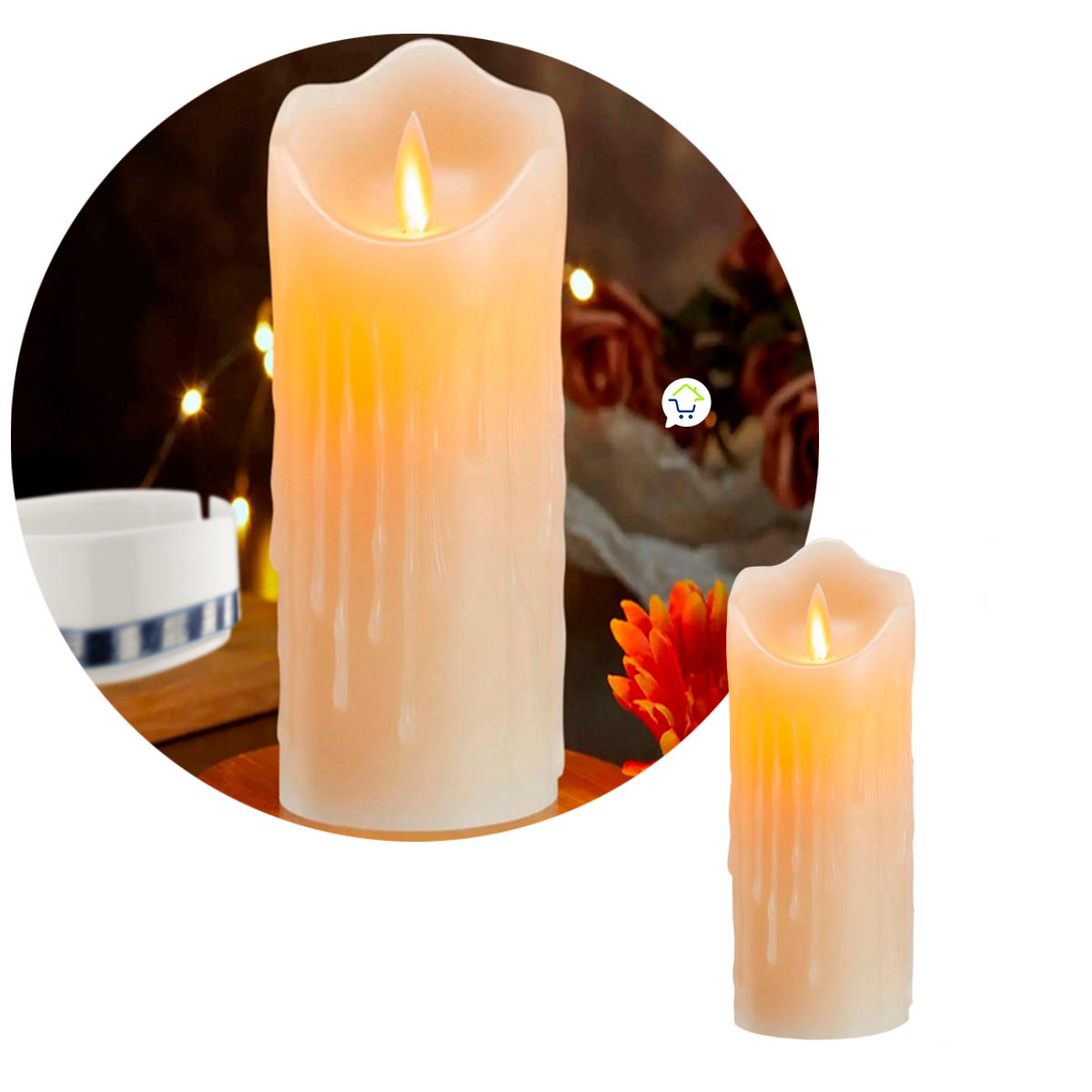 Vela LED Decorativa Navidad Fiestas Portátil 2858