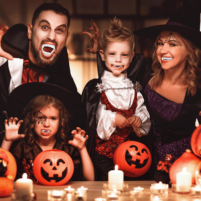 Colmillos Dracula Capsula Sangre Accesorio Disfraz Adultos OF225