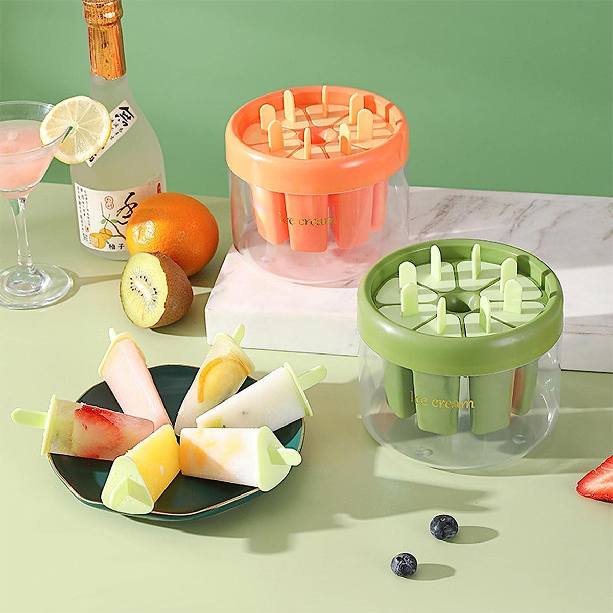 Molde para Helados Reutilizable 8 Puestos Yogurt y Paletas Caseras ICM-AL