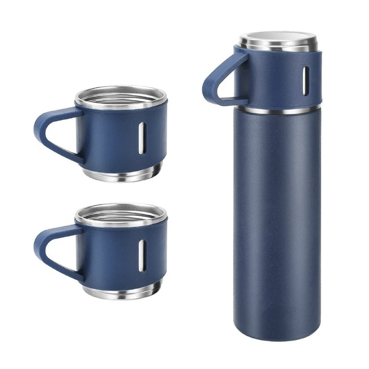 Set Termo Térmico 500ml Acero Inoxidable con 3 Tazas y Estuche NG0181