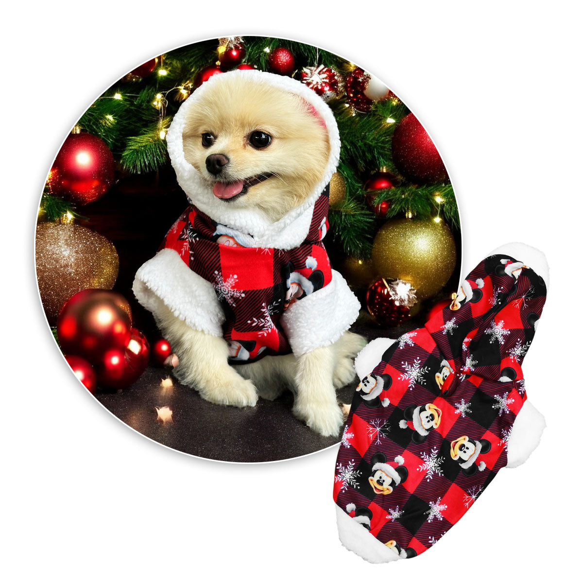 Disfraz Para Mascotas Mickey Mouse Traje Navideño Perro Gato DPMNRATON