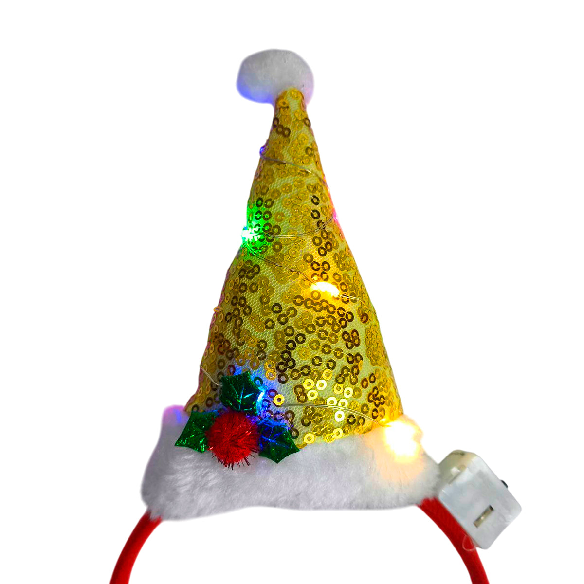 Diadema Navideña con Gorrito LED Fiesta y Navidad DGNL2