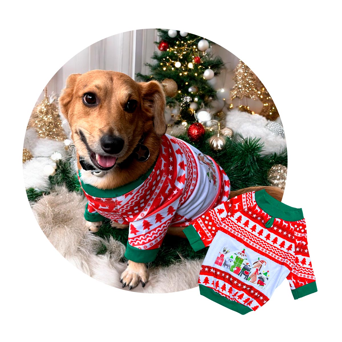 Disfraz Para Mascotas Suéter de Navidad Traje Navideño Perro Gato DPMNS