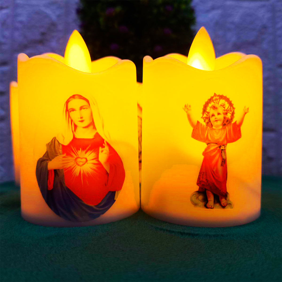 Velas LED Religiosas x3 Santos y Vírgenes Luz Cálida Decorativa SLT2660