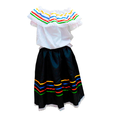 Traje Típico Niña Disfraz Feria Flores x2 Piezas ET00008