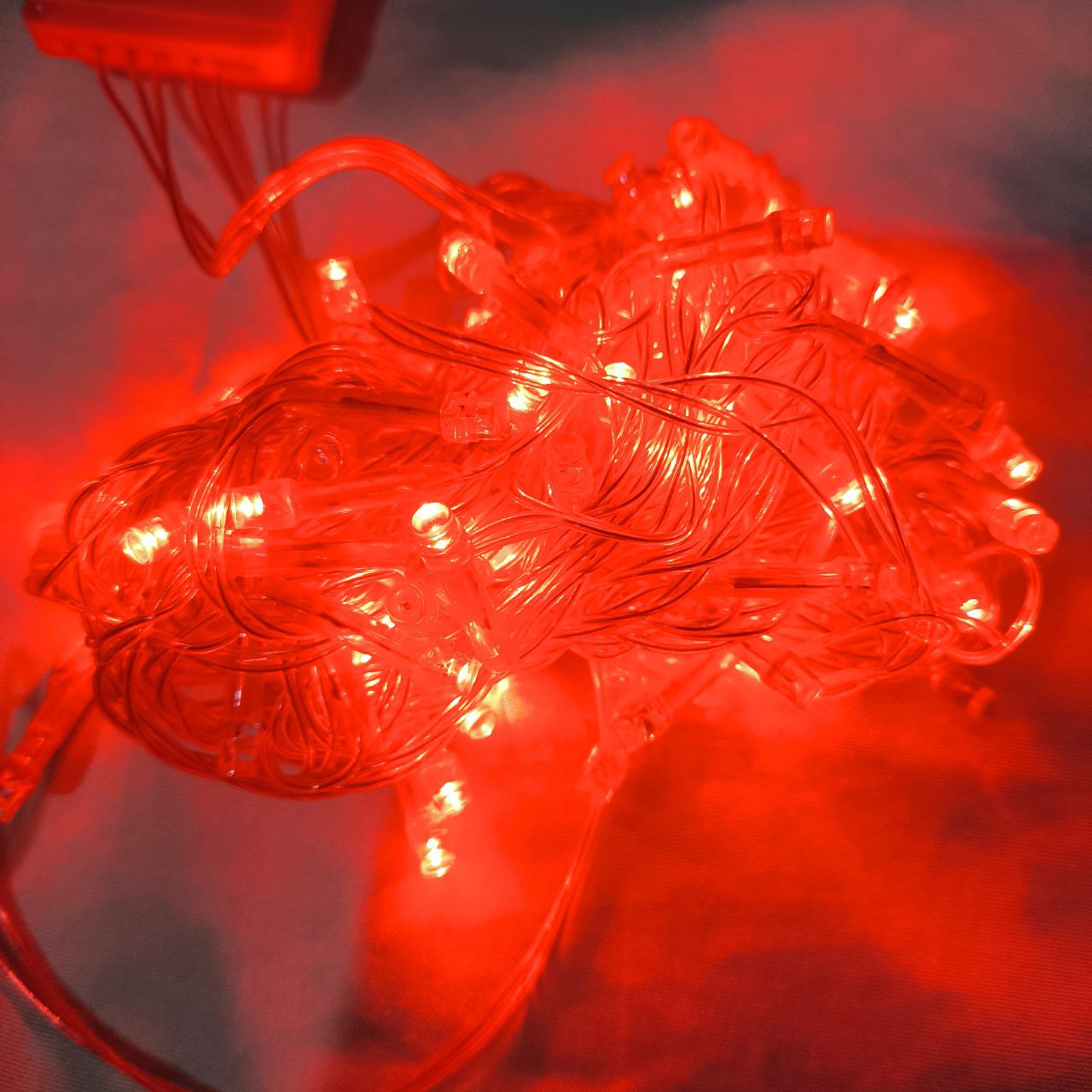 Cortina de Luces LED Rojas 6 m Decoración Navideña y Festiva para Hogar 1404-E100L