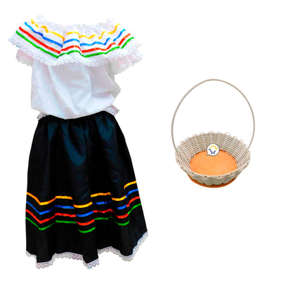 Traje Típico Niña Disfraz Feria Flores x3 Piezas ET00008